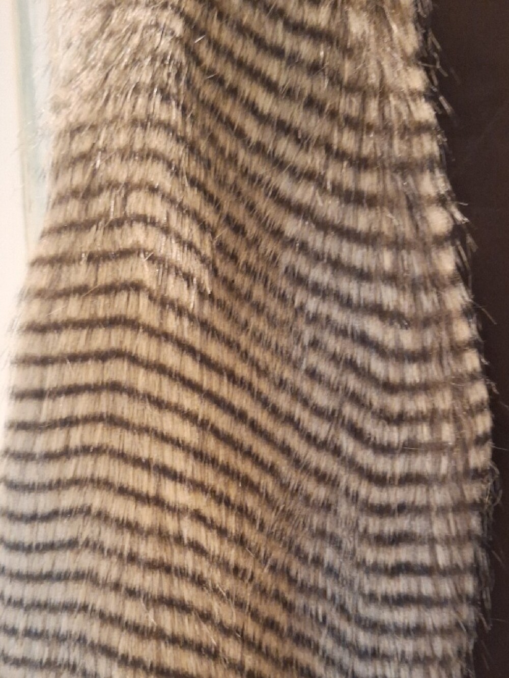Jack by BB Dakota Faux Fur Striped Vest in Gray and dark Brown - Picture 6 of 8